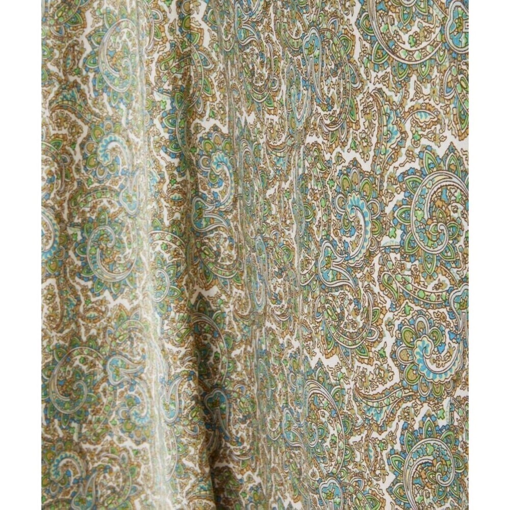 Zara Women's Medium Paisley Maxi Skirt Green Elastic Waist Flowy Boho Lagenlook - Picture 2 of 11